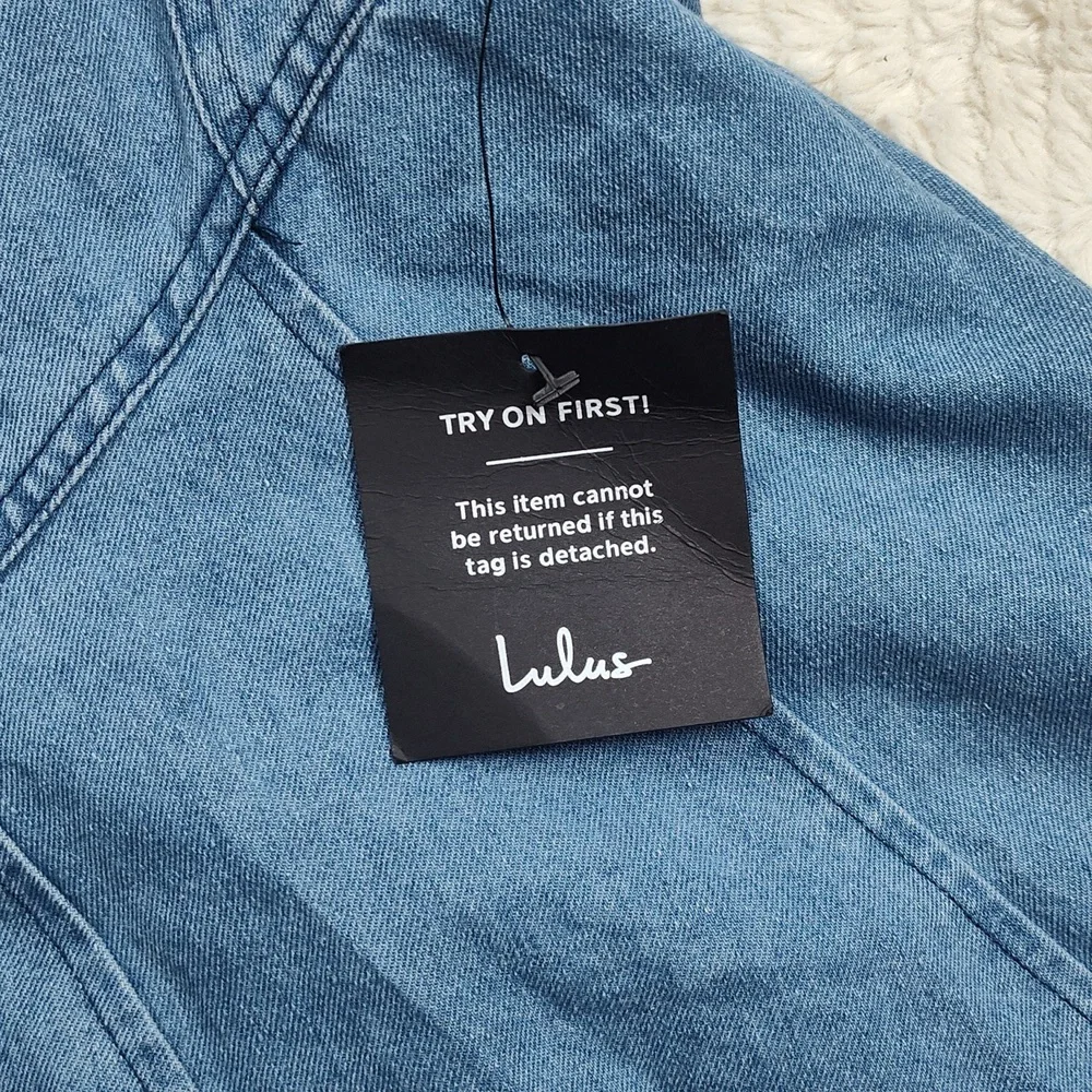 Lulus Women's Denim Dress Blue Size Extra Large Sleeveless - Picture 7 of 8